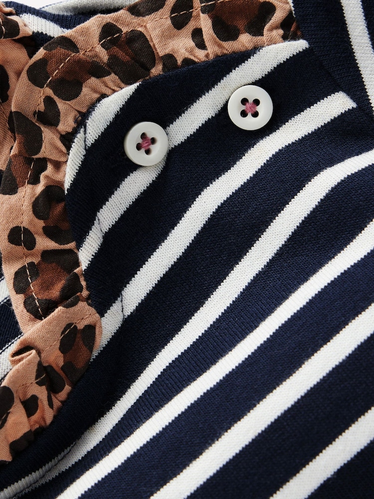 Boden Blue Frill Neck Breton T-Shirt - Image 3 of 3 Boden Blue Frill Neck Breton T-Shirt - Image 3 of 3