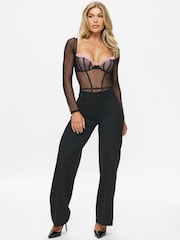 Ann Summers Black Amour Secret Spot Mesh Long Sleeved Body - Image 5 of 6