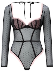 Ann Summers Black Amour Secret Spot Mesh Long Sleeved Body - Image 6 of 6
