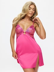 Ann Summers Pink Magnetizing Foiled Embroidery Chemise - Image 1 of 5