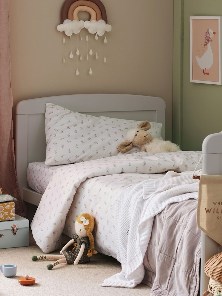 CuddleCo Grey Juliet Cot Bed With Lullaby Foam Mattress - Image 2 of 6