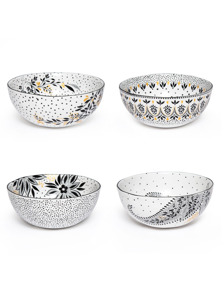 Sara Miller Artisanne Noir Set of 4 Medium Bowls - Image 1 of 6