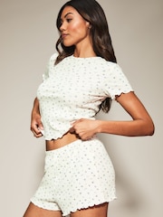 Set corto de canalé y estampado floral de Ann Summers - Imagen 1 de 6