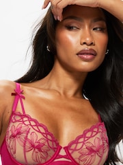 Ann Summers Pink Make You Mine Floral Embroidery Non Padded Balcony Bra - Image 4 of 5