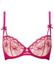Ann Summers Pink Make You Mine Floral Embroidery Non Padded Balcony Bra - Image 5 of 5