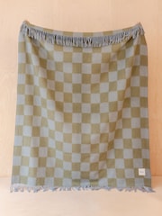 TBCo Blue Bold Check Wool Blanket - Image 1 of 3