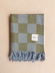 TBCo Blue Bold Check Wool Blanket - Image 2 of 3