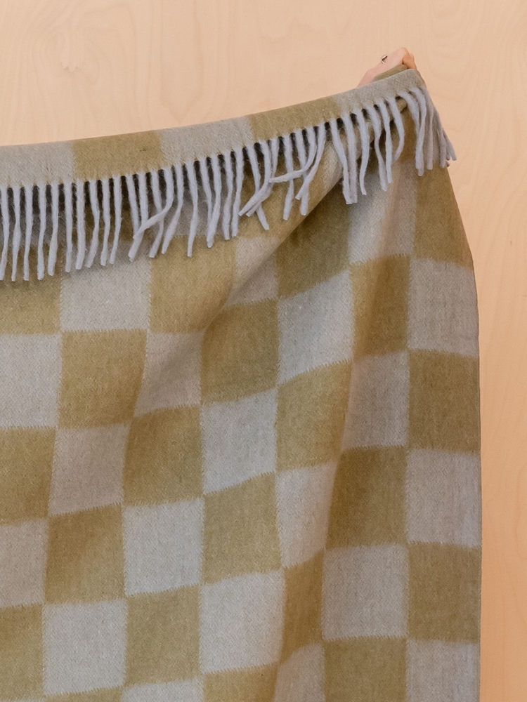 TBCo Blue Bold Check Wool Blanket - Image 3 of 3 TBCo Blue Bold Check Wool Blanket - Image 3 of 3