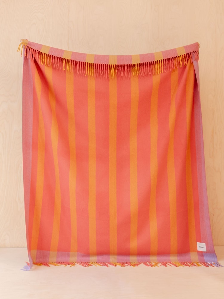 TBCo Orange Bold Check Wool Blanket - Image 1 of 3 TBCo Orange Bold Check Wool Blanket - Image 1 of 3