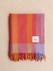 TBCo Orange Bold Check Wool Blanket - Image 3 of 3