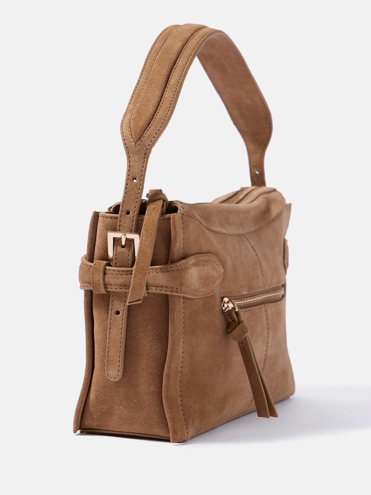 Mint Velvet Natural Annie Suede Cross-Body Bag - Image 3 of 3