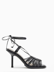 AllSaints Black Heeled Dina Sandals - Image 3 of 7