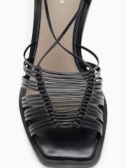 AllSaints Black Heeled Dina Sandals - Image 7 of 7
