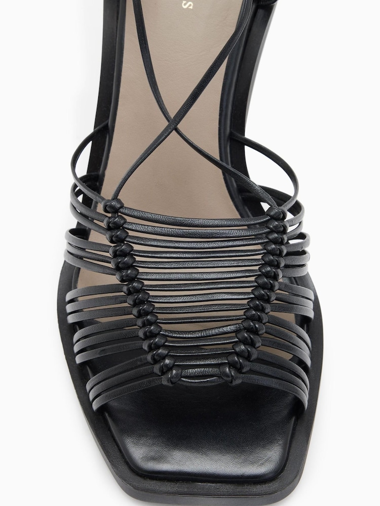 AllSaints Black Heeled Dina Sandals - Image 7 of 7