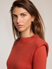 Mint Velvet Orange Shoulder Pad Knit Jumper - Image 3 of 8