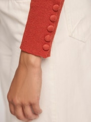 Mint Velvet Orange Shoulder Pad Knit Jumper - Image 4 of 8