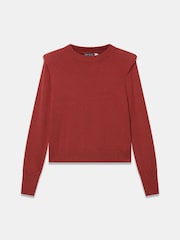Mint Velvet Orange Shoulder Pad Knit Jumper - Image 7 of 8