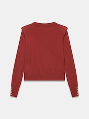 Mint Velvet Orange Shoulder Pad Knit Jumper - Image 8 of 8