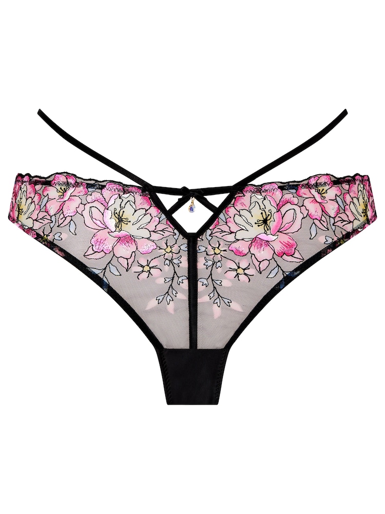 Ann Summers Black Brazillian Floral Dream Knickers - Image 5 of 5