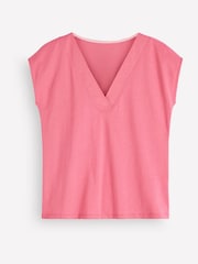 Pink - Boden Imi Supersoft V-neck T-Shirt - Larawan 1 ng 1