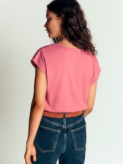 Boden Pink Imi Supersoft V-neck T-Shirt - Image 3 of 4
