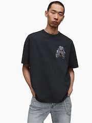 AllSaints Black Beast Short Sleeve Crew T-Shirt - Image 1 of 7