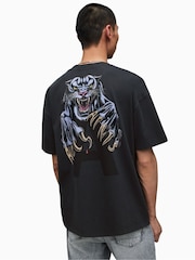 AllSaints Black Beast Short Sleeve Crew T-Shirt - Image 2 of 7
