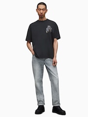 AllSaints Black Beast Short Sleeve Crew T-Shirt - Image 4 of 7