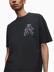 AllSaints Black Beast Short Sleeve Crew T-Shirt - Image 5 of 7