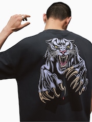 AllSaints Black Beast Short Sleeve Crew T-Shirt - Image 6 of 7