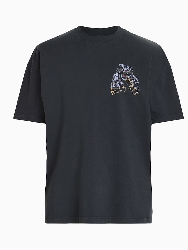 AllSaints Black Beast Short Sleeve Crew T-Shirt - Image 7 of 7