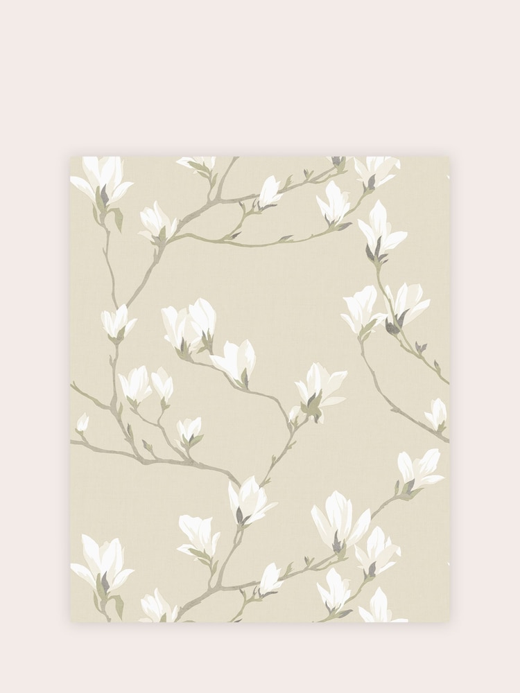 Laura Ashley Natural Magnolia Grove A4 Wallpaper Sample - Image 2 of 2 Laura Ashley Natural Magnolia Grove A4 Wallpaper Sample - Image 2 of 2