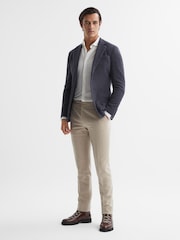 Reiss Airforce Blue Freemans Modern Fit Wool Blend Single Breasted Blazer - Image 3 of 7