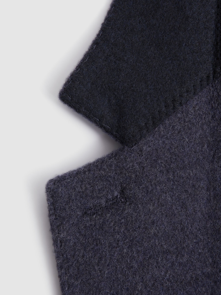 Reiss Airforce Blue Freemans Modern Fit Wool Blend Single Breasted Blazer - Image 7 of 7