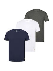Lyle & Scott Grey/White/Navy Blue Lounge T-Shirts 3 Pack - Image 1 of 5