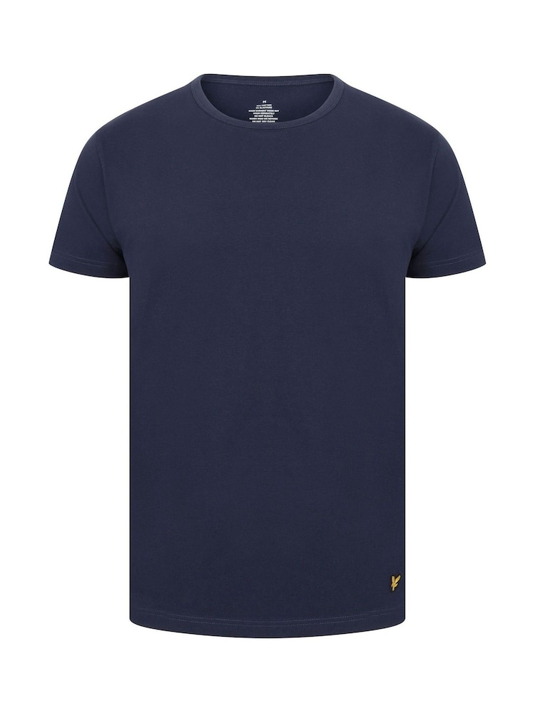 Lyle & Scott Grey/White/Navy Blue Lounge T-Shirts 3 Pack - Image 2 of 5