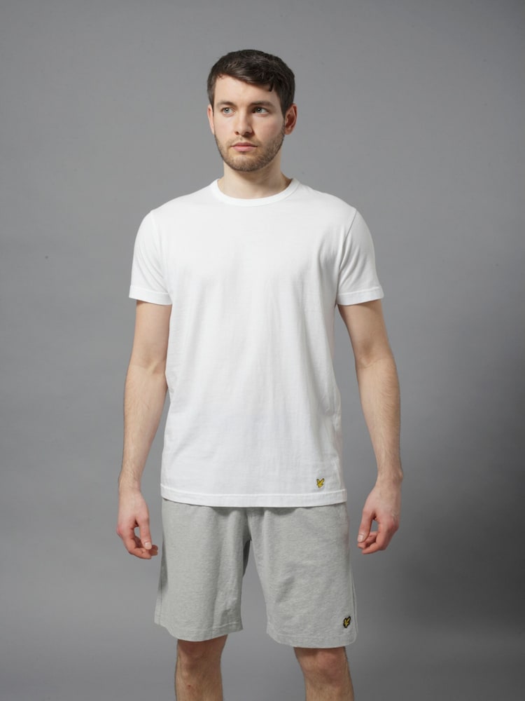 Lyle & Scott Grey/White/Navy Blue Lounge T-Shirts 3 Pack - Image 5 of 5