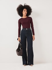 Mint Velvet Red Crew Neck Layering Top - Image 3 of 6
