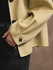 Mint Velvet Green Wool Blend Hand Finished Funnel Neck Jacket - Image 4 of 8
