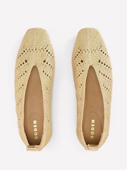 Boden Gold Knitted Ballet Flats - Image 3 of 4