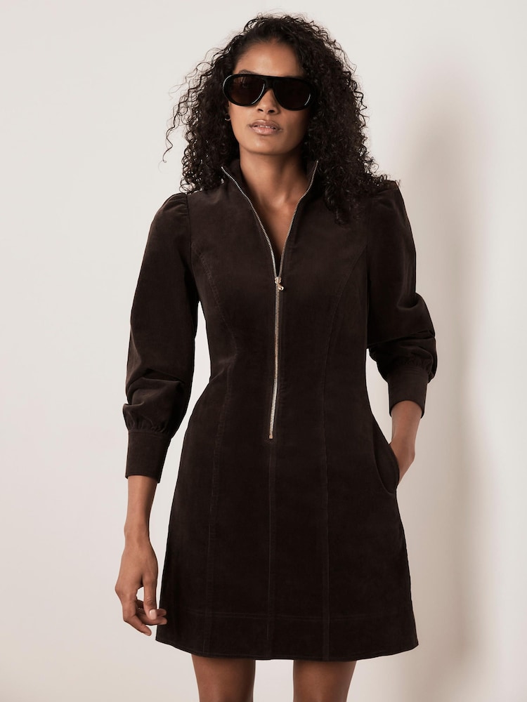 Mint Velvet Corduroy Zip Mini Dress - Εικόνα 1 από 7