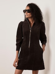 Mint Velvet Corduroy Zip Mini Dress - Εικόνα 4 από 7
