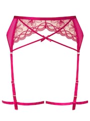 Ann Summers Pink Make You Mine Floral Embroidery Suspender Belt - Image 4 of 4