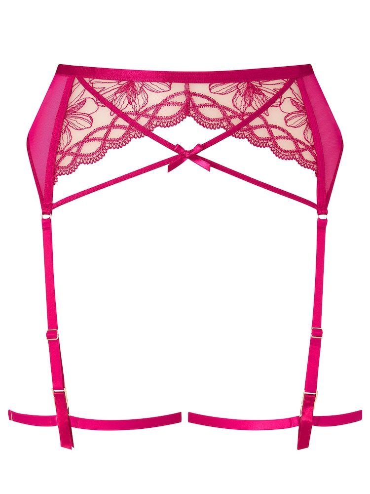 Ann Summers Pink Make You Mine Floral Embroidery Suspender Belt - Image 4 of 4 Ann Summers Pink Make You Mine Floral Embroidery Suspender Belt - Image 4 of 4