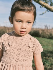 Neutral Crochet Flower Dress (3mths-7yrs) - Image 9 of 13