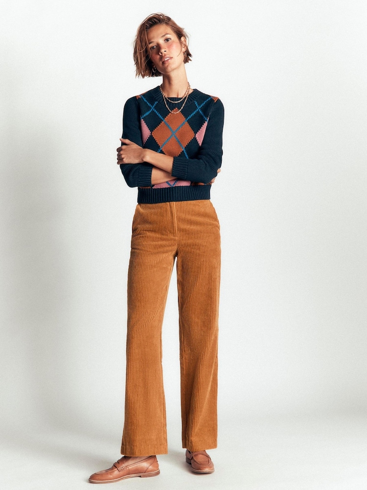 Boden Brown Fitzrovia Cord Column Trousers - Image 1 of 7 Boden Brown Fitzrovia Cord Column Trousers - Image 1 of 7