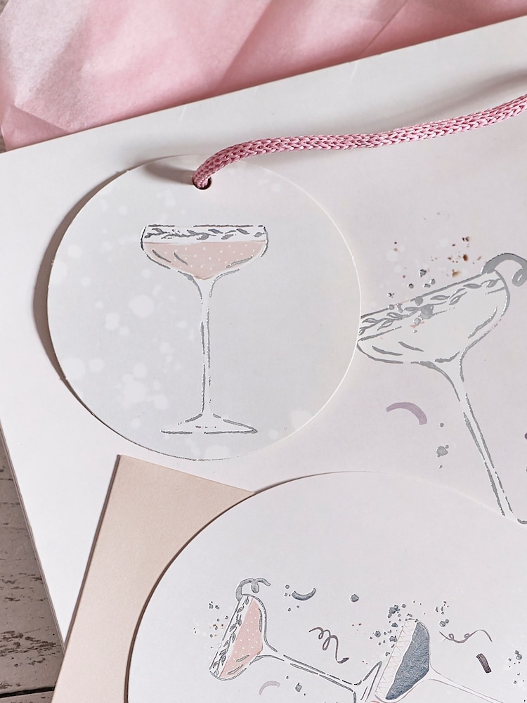 Silver Prosecco Gift Bag and Card Set - Image 2 of 3