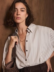 Mint Velvet Brown Stripe Shirt - Image 6 of 8