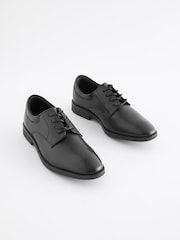Black School Leather Plain Front  Lace-Up Shoes - Image 1 of 9