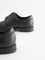 Black School Leather Plain Front  Lace-Up Shoes - Image 7 of 9